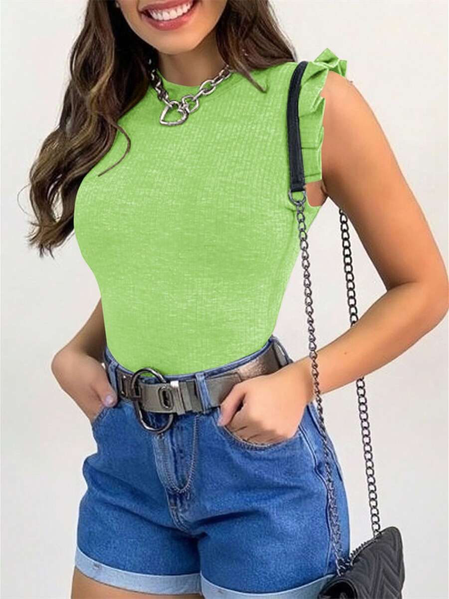 Women T-Shirts - 青檸色 - 查看 1