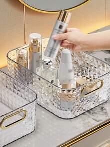 1個托盤,化妝品展示架,收納盒,書桌收納架,適用於護膚面膜,香水,沐浴用品,零食,糖果,梳妝台,浴室,臥室,客廳,衣櫃,櫥櫃,鏡櫃 - 白色 - 查看 5