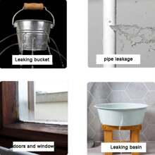 1pc Strong Pvc Pipe Repair Tape For Cracks, Holes, Water Buckets - Black / White Waterproof Adhesive Tape - White - View 8