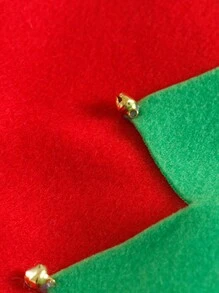 1pc Christmas Elf Hat Plush Jingle Bell Santa Hat, Festival Party Headwear, Suitable For Christmas