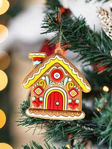 6入組薑餅屋裝飾品,聖誕樹裝飾品,薑餅屋聖誕裝飾品掛件,適用於假期聖誕樹和居家裝飾 - 彩色 - 查看 4