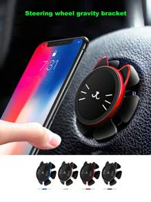 1 Pieza Azul Lindo Y Creativo Volante Con Sensor De Gravedad Y Soporte De Teléfono De Navegación En Coche Multifuncional Con Ventosa Magnética - Azul - Ver 1
