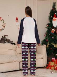 Christmas Cartoon Printed Women's Homewear 2pcs/Set - Multicolor - View 2