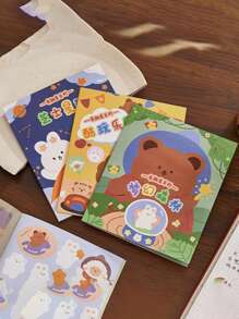 1 Random Style Cute Cartoon Animal Decorative Sticker For Diy Scrapbooking, Funny House Series Sticker Album - Multicolor - View 1