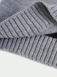 Boys' Crew Neck Comfortable And Loose Fit Knit Sweater With Star And Deer Pattern - Grey - View 5