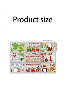 9入組聖誕節玻璃門和窗戶裝飾貼紙,購物中心專用,電靜電貼紙,適用於場景裝飾 - 彩色 - 查看 6