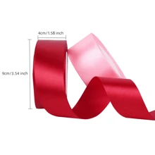1 Cuộn Của 4CM Chiều rộng Xa ten Ruy băng , 22m Dài , Đối với Qủa tặng Dây Quấn , Làm Cung , Trang trí bánh kem In Đỏ  Màu sắc - Đỏ - Xem 2