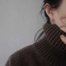 1對優雅的銅鑲嵌水晶和銀色掛墜耳環,女性時尚珠寶耳針