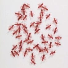 50入組迷你軟塑料昆蟲黑色和棕色小螞蟻裝飾,用於萬聖節diy裝飾配件 - 棕色 - 查看 1