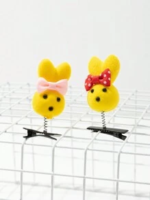 2pcs Cute Tiny Chicken & Duck Barrettes (Accessories Shipped Randomly) - Multicolor - View 2