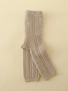 1pc Baby Knitted Woolen Warm Cropped Tights - Khaki - View 4