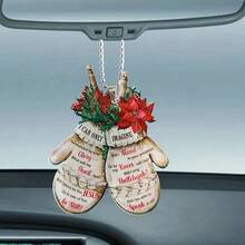 1入創意聖誕長襪手套亞克力車掛聖誕樹裝飾品家居裝飾返校季華麗袋掛 - 彩色 - 查看 1