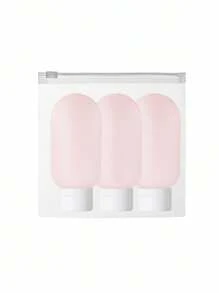 硅膠防漏旅行瓶套裝,隨身攜帶可加裝沐浴露、乳液、盥洗用品,附有便攜式收納袋的旅行瓶套裝,旅行尺寸盥洗化妝品容器套裝,柔軟的壓縮管空瓶配件,適用於沐浴露、乳液、潤髮乳 - 粉色 - 查看 4