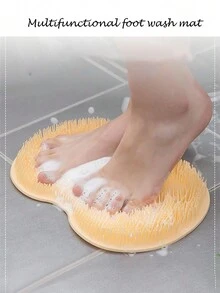 1件多功能按摩浴刷,防滑墊,吸盤搓腳墊,浴室搓腳墊-綠色 - 綠色 - 查看 3