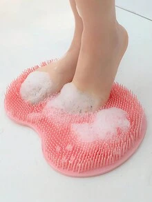 1件多功能按摩浴刷,防滑墊,吸盤搓腳墊,浴室搓腳墊-綠色 - 綠色 - 查看 8