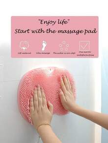 1件多功能按摩浴刷,防滑墊,吸盤搓腳墊,浴室搓腳墊-綠色 - 綠色 - 查看 4