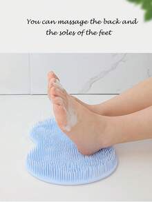 1件多功能按摩浴刷,防滑墊,吸盤搓腳墊,浴室搓腳墊-綠色 - 綠色 - 查看 7