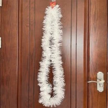 1 Miếng 2m Trắng Cây thông noel Wrapped Trang trí Quán bar Kho hậu cần Khách sạn Giáng sinh Trang trí Lễ cưới Buổi tiệc Ngày lễ Đồ trang trí Mờ Vòng hoa - trắng - Xem 10