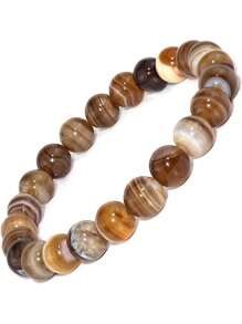 DAZCOLO 1入珠寶戴品,波西米亞極簡風格,自然8mm寶石串珠手鍊-女士度假、聚會、節日裝扮完美之選 - 彩色 - 查看 7