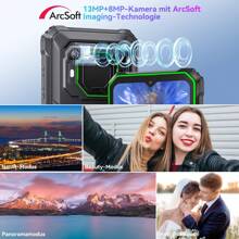 Blackview Bv6200 Pro 12gb(6+6擴展)+128gb戶外手機,android13戶外智慧型手機,搭載13000mah電池,heliop35 2.3ghz八核心處理器,1300萬像素+800萬像素6.56英寸hd+工地手機,雙4g 98db揚聲器(綠色) - 綠色 - 查看 8