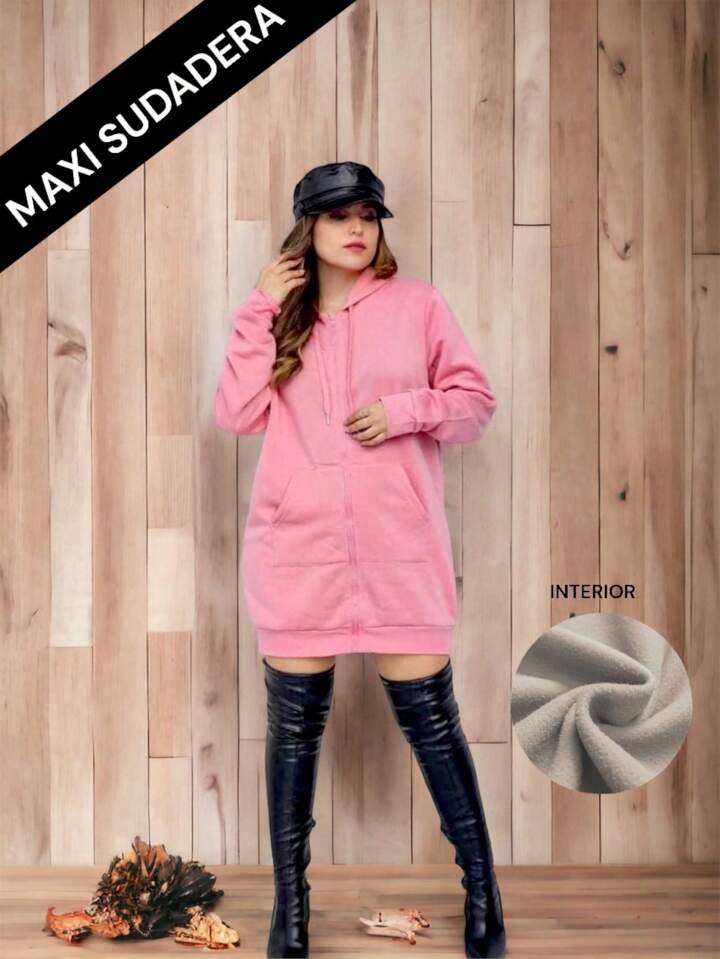 maxi sudadera con cierre