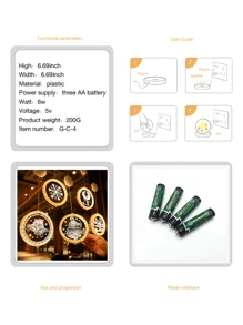 Christmas-themed Led Atmosphere Lamp - Reindeer Design - Christmas round LED atmosphere light-Elk - View 2