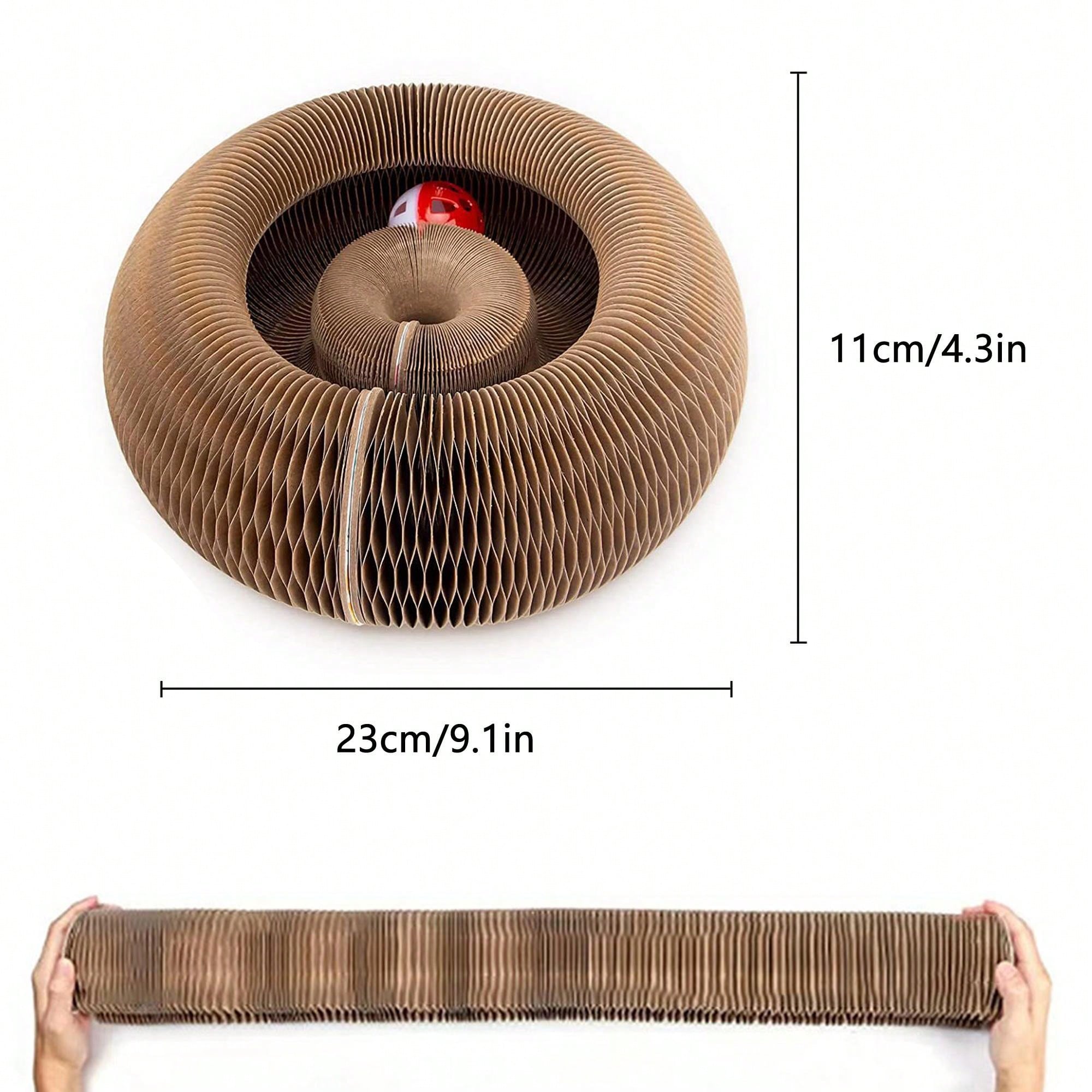 Magic Accordion Cat Scratcher, Foldable And Shapeshifting Corrugated