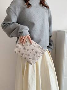 Túi đựng đồ trang điểm vải nhung kẻ họa tiết hoa dễ thương màu be Túi cầm tay Túi đựng mỹ phẩm Vải thoải mái, dung tích lớn, Túi đựng đồ du lịch di động có khóa kéo Túi đựng đồ vệ sinh cá nhân thiết yếu cho ký túc xá, Túi đựng đồ trang điểm Quà tặng cho bé gái Túi đựng đồ trang điểm Túi đựng đồ trang điểm Túi đựng đồ trang điểm - Màu be - Xem 4