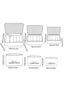 6pcs Portable Travel Storage Bags, Multifunctional Polyester Clothing Packing Pouches - Red - View 5