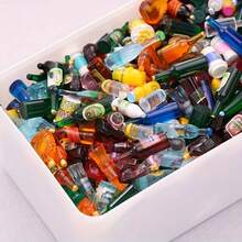28pcs/pack Mixed Miniature Drink Bottle Diy Beads For Fun Earrings, Creative Night Lamp, Photo Frame, Hair Clip, Mobile Phone Case, Jewelry Making Accessories - Multicolor - View 3