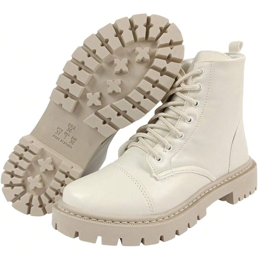 Women Pant Boots - Màu be - Xem 1