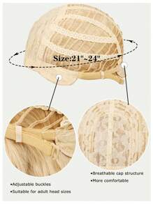 Natural Looking 24 Inch Long Blonde Wavy Sexy Women's Heat Resistant Synthetic Hair Wig for Daily Party Use or Disco Hippie Rocking 80s 90s Theme Party and Halloween Rocker Heavy Metal 80's 1980s Costume Wigs - Gold - View 7