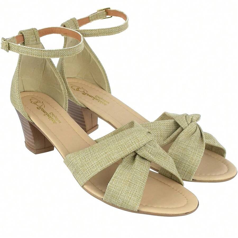 Women Heeled Sandals - Màu be - Xem 1