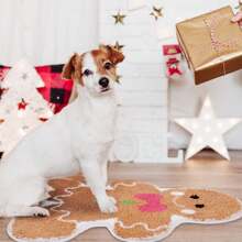 DeramHy home DeramHy Zuhause süße Lebkuchen Badematte für Badezimmer, weich saugfähiger Badteppich mit rutschfester Rückseite, waschbarer Badezimmerteppich für Weihnachtsdekoration, Badezimmerdekoration, Bodenbelag, Outdoor-Teppich, Fußmatte, Sommerbadzubehör, Schulanfang