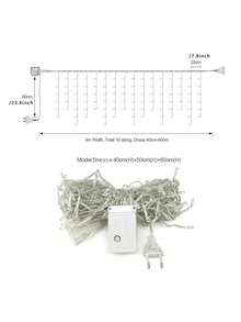 聖誕節戶外裝飾燈4m Led街道花環冰柱燈,戶外防水窗簾妖精串燈 - 彩色 - 查看 3
