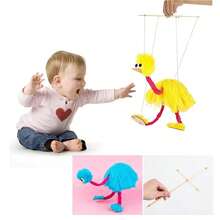 1 Pieza Marioneta De Avestruz Controlada Por Cuerda, Juego Interactivo Intelectual, Adecuado Para Entretenimiento De Actividades De Fiesta - Rosa - Ver 5