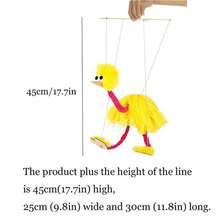 1 Pieza Marioneta De Avestruz Controlada Por Cuerda, Juego Interactivo Intelectual, Adecuado Para Entretenimiento De Actividades De Fiesta - Rosa - Ver 3