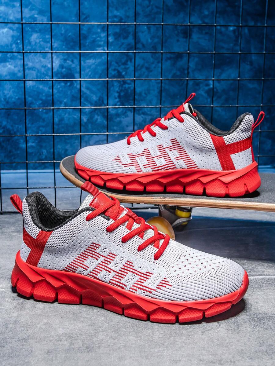 時尚遠足鞋/慢跑鞋/越野跑鞋/紅白路跑鞋/男士網球鞋 - 紅白色 - 查看 1