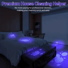 Alonefire Alonefire SV65 High Quality 365nm UV Blacklight Wood's Lamp LED Flashlight Built-In USB Rechargeable Battery Ultraviolet Invisible Ink Marker Resin Curing Torch Cat Dog Pets Stain Tinea Leakage Marker Ore Money Vitiligo Scorpion Fluorescence Detection Lamp, Camping Accessories