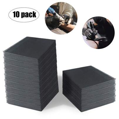 10pcs Disposable Tattoo Table Mat, Beauty And Nail Cleaning Pad, Black Waterproof Tablecloth