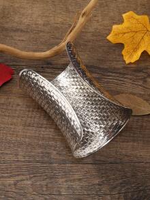 1 Miếng Retro Kiểm tra Mẫu Dài Kim loại Vòng tay , Đúng mốt Và Cá nhân hóa Arm Vật trang trí - Màu Bạc Cổ - Xem 4