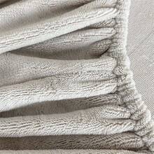 Nueva sábana bajera ajustable individual de invierno suave y cálida con gruesa franela de leche bordada y unicolor - Yu Meng-Vainilla Gris - Ver 6