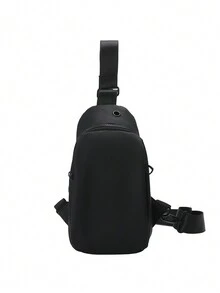 Solid Color Shoulder Bag Simple Classic Women's Bag Suitable For Shopping Or Date - Black - View 1