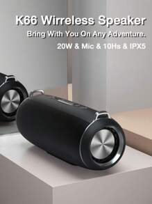 kasinuo Wireless Speakers, Outdoor Portable Subwoofer Speaker BT5.0, Built-in Mic, Waterproof IPX 5, Wireless Speaker, Dual Pairing,1800mAh Battery, 10 Hours Playtime Loud Stereo, 10W, Max20w Booming Bass