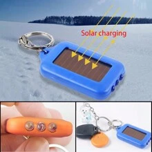 1個時尚迷你多功能太陽能led鑰匙扣,明亮小手電筒創意禮物 - 藍色 - 查看 4