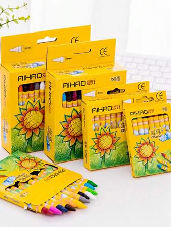 1 st 8 färger / 12 färger / 24 färger / barnkrita babypensel flerfärgad penna småbarn färgpenna graffitipenna oljepastell, lämplig för klasselever belöning, färgläggning, klottrande, målning tillbaka till skolan, tillbaka till skolan, skolmaterial