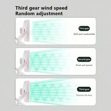 Portable Clip-on Mini Fan For Dorm, Bedroom, Bedside Table - White - View 3