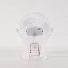 Portable Clip-on Mini Fan For Dorm, Bedroom, Bedside Table - White - View 4