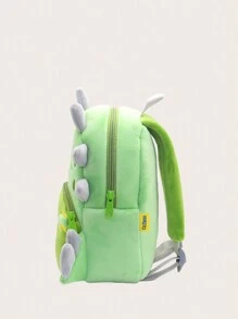 1pc Cartoon Big Mouth Green Dinosaur Plush Backpack For Kids, Suitable For Daily Use - Green - View 5