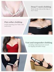 36pcs Anti-Slip Double Sided Adhesive Tape For Clothes.Anti-Exposure Stick Neckline Shirt Collar Chest Double-Sided Tape Clothes Invisible Tie Skirt Universal Solid Fixed Skid Resistance